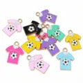 Breloques t-shirt de football en alliage coloré pendentif émail accessoires bijoux DIY - Mélange Aléatoire