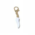 White Enamel Chili Pepper Pendant with Gold Lobster Clasp DIY Jewelry Accessories - White