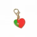 Portugal flag heart charm pendant with lobster claw clasp metal DIY jewelry accessory 31x16mm - Portugal Flag Style