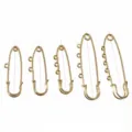 Stainless steel safety pin brooch with loops, gold plated DIY jewelry finding variant style. - 50mm 1 Ring / Vacuum Gold Color