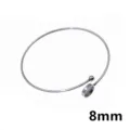 Stainless steel 8mm blank bezel cuff bracelet jewelry making accessory detail view. - 8mm / Steel