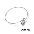 Stainless steel blank bezel bracelet base tray DIY open bangle jewelry accessory size 12mm - 12mm / Steel