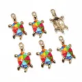Pendentifs en alliage émaillé tortue colorée breloques DIY pour bracelet collier boucles - F6-33