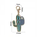 Metal Alloy Sloth Hugging Cactus Pendant with Lobster Clasp DIY Jewelry Accessory - SG-C5-22 (Sloth Hugging Cactus)