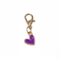 Gold-Tone Alloy Purple Enamel Heart Pendant with Lobster Clasp DIY Jewelry Craft Charm - Heart Pendant(SG-AG5-36-AB1-02)