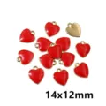 Red enamel heart alloy pendant charm for DIY jewelry making, necklace bracelet accessory 14x12mm - AL3-110