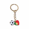 Alloy heart football keychain with 25mm ring and drip oil pendants for DIY jewelry accessories - Style 6