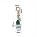 Enamel cactus charm pendant with lobster clasp alloy DIY jewelry accessory for handmade crafting. - SG-C5-24 (LOVE Cactus)