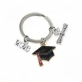Graduation 2026 keychain alloy mortarboard diploma charm keyring fashion accessory - Graduation Cap Pendant (SG-H1-01-P3-54) / 1 Piece/Pack (21x22mm)
