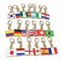Detailed view of alloy oil-drop national flag charms with lobster clasps for DIY jewelry. - Random Mixed