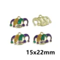 Mardi Gras Jester Hat Charm Enamel Alloy Carnival Pendant DIY Jewelry Making Accessories - AL3-45