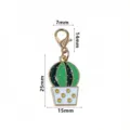 Pendentif cactus en alliage goutte d'huile avec mousqueton accessoire bijoux DIY - SG-C5-29 (Cactus Exquis)