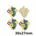 Enamel Jester Mask Metal Pendants Carnival DIY Jewelry Making Accessories 30x27mm. - AL3-49