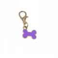 Metal bone pendant detail, purple oil-drop charm with lobster clasp for DIY jewelry making. - Purple
