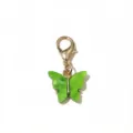 Green acrylic butterfly pendant with gold lobster clasp DIY jewelry accessory charm component - Butterfly Pendant (SG-AF7-32) / 30x15mm / Green