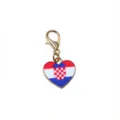 Alloy drip oil heart pendant with lobster clasp DIY jewelry accessory 31x16mm Croatian flag charm - Croatia Flag Style