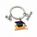 Graduation metal keychain alloy drip oil 2026 graduate cap charm key ring pendant DIY - Degree Scroll Pendant (SG-Y3-07-P3-54) / 1 Piece (21x24mm)