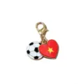 Alloy enamel football and star heart keychain pendant with lobster clasp DIY jewelry accessory - Flag Football Pendant(SG-AL2-107) / 1 Piece Pack (32x16mm)