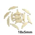 Gold feather pendant stainless steel charms for DIY necklace jewelry making, size 18x5mm. - Feather Pendant F4-48 / 0.4g (18x5mm) / Gold