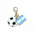 Alloy soccer and Argentina flag drip oil pendant keychain jewelry accessory variant item. - Argentina Flag / 37x17mm 2.7g