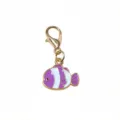 Purple Enamel Fish Pendant Charm with Gold Lobster Clasp DIY Jewelry Accessory Variant - Drip Oil Little Fish Style (SG-D5-39-AB1-02) / 30x15mm