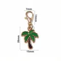 Pendentif palmier en alliage doré avec fermoir mousqueton pour fabrication de bijoux DIY. - SG-K3-16 (Cocotier Classique)