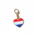 Metal alloy heart flag lobster clasp charm DIY jewelry accessory pendant 31x16mm new - Tricolor Flag Style