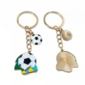 Metal soccer keychain pendant with 25mm ring enamel football design bag accessory DIY - Soccer - 10