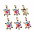 Pendentifs colorés en alliage de tortue pour accessoires de fabrication de bijoux de bricolage - F6-37