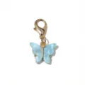 Blue acrylic butterfly pendant with gold lobster clasp DIY jewelry accessory charm. - Butterfly Pendant (SG-AF7-33) / 30x15mm / Blue