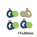 Legierung Öl Tropfen Tennis Buchstabe Anhänger DIY Schmuck Zubehör 17x20mm für Schlüsselanhänger. - AL2-213 Tennis Stil