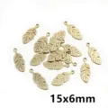 Stainless steel gold feather leaf pendant charms variant, 15x6mm DIY jewelry making accessories. - Feather Pendant F4-49 / 0.4g (15x6mm) / Gold