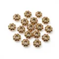 Stainless steel gold pumpkin spacer beads for DIY jewelry making, charm bracelets, and crafting. - 6.5x3.5mm / Vacuum Gold