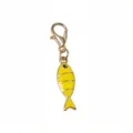 Gold alloy enamel fish charm with lobster clasp detail, perfect for DIY jewelry accessories. - Small Fish Pendant (37x7mm) / 1.5g / Yellow