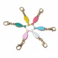 Alloy oil drop small fish pendant with lobster clasp, colorful DIY jewelry accessories. - Small Fish Pendant (37x7mm) / 1.5g / Random Mixed