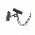 Detailed view of DIY jewelry findings including lobster clasp, extender chain and cord ends. - 6mm / Gunmetal