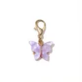 Purple acrylic butterfly charm with gold lobster clasp DIY jewelry accessory pendant - Butterfly Pendant (SG-AF7-34) / 30x15mm / Purple