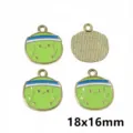 Süßer Tennisball Legierung Emaillierungs Anhänger DIY Schmuck Schlüsselbund 18x16mm - AL2-214 Tennis Stil