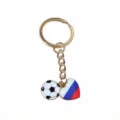 Alloy football and heart flag keychain pendant metal keyring DIY jewelry accessory. - Style 11