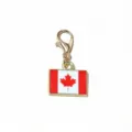 Canada Flag Charm Pendant with Lobster Clasp Alloy DIY Jewelry Accessory 30x16mm - Canada Flag