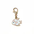 Joli pendentif poisson en émail coloré avec fermoir mousqueton doré pour vos bijoux DIY. - Style Petit Poisson Goutte d'Huile (SG-D5-42-AB1-02) / 30x15mm