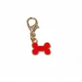 Gold alloy lobster clasp red enamel bone charm DIY jewelry accessory pendant 1gram piece - Red