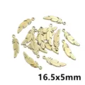 Gold stainless steel feather pendants charms for DIY handmade jewelry making crafts. - Feather Pendant F4-51 / 0.4g (16.5x5mm) / Gold
