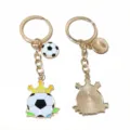 Football keychain alloy charm pendant DIY bag accessory with 25mm ring sports style gift - Soccer - 12