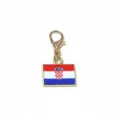 Croatian flag pendant alloy enamel charm with gold lobster clasp DIY jewelry making accessory - Croatia Flag