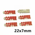 Enamel coffee letter metal pendant charms diy jewelry accessories 22x7mm crafts findings - AL1-15 Red COFFEE Letter Pendant