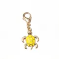 Gold-tone metal lobster clasp turtle charm with yellow enamel for DIY jewelry making accessories. - Turtle Pendant (D5-53) / 1 Pack (36x15mm) / Gold/Yellow