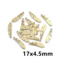 Stainless steel gold feather charms pendant for DIY necklace jewelry making 17x4.5mm - Feather Pendant F4-52 / 0.4g (17x4.5mm) / Gold