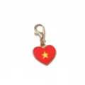 31x16mm alloy lobster clasp heart pendant DIY jewelry accessory red yellow star charm - Red Base Yellow Star Style