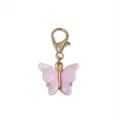 Pink glitter acrylic butterfly pendant with gold lobster clasp for DIY jewelry making. - Butterfly Pendant (SG-AF7-37)